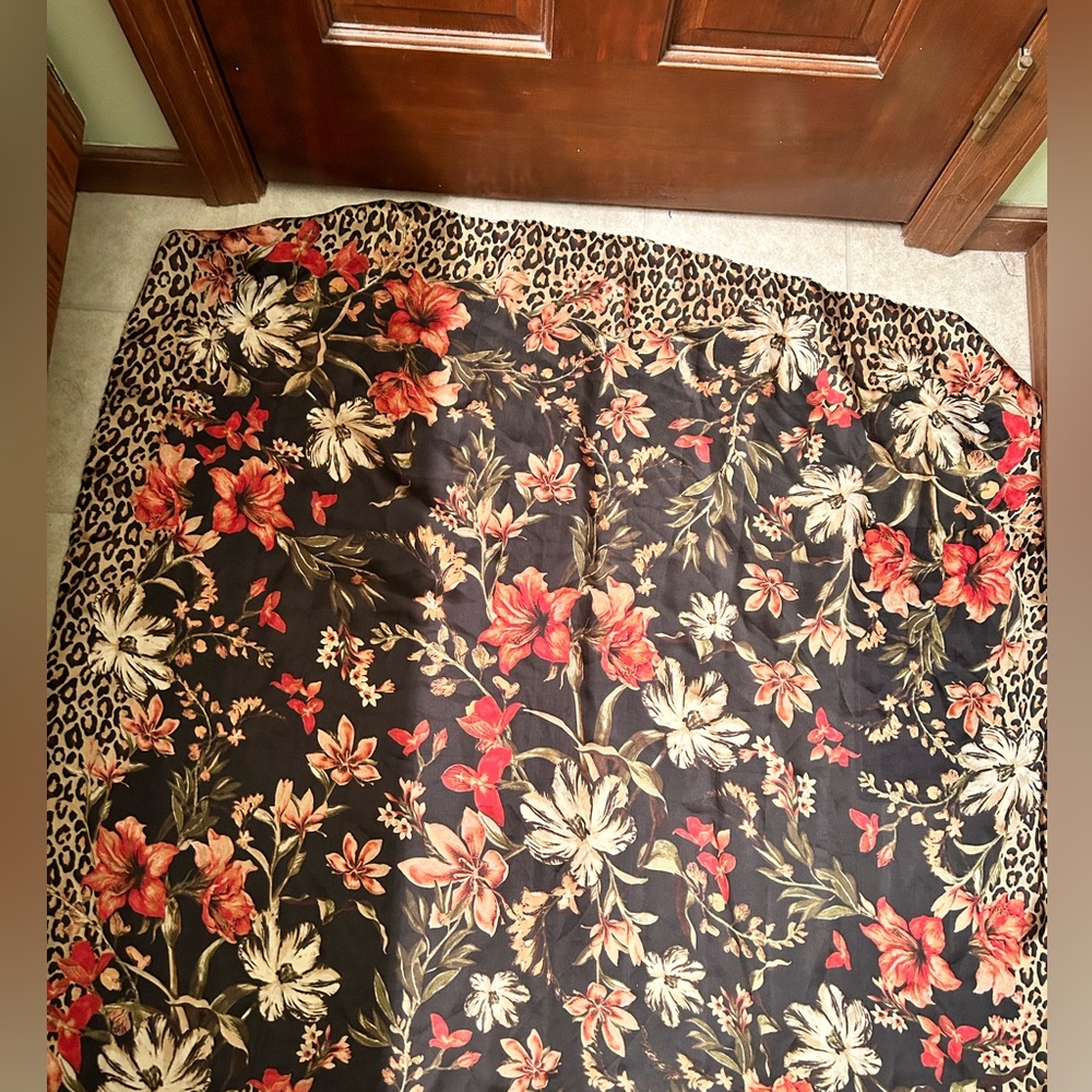 DANA BUCHMAN Tagged Pretty Oversized Floral and animal print scarf.